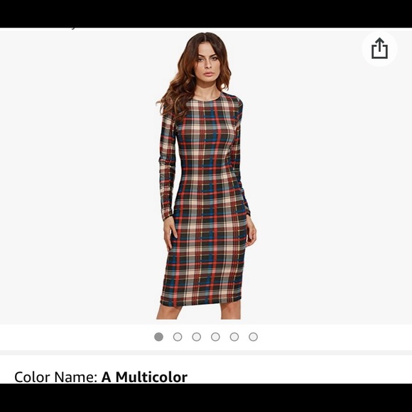 Womens Casual Plaid Long Sleeve Elegant Dress (brand new in package) - Picture 1 of 7